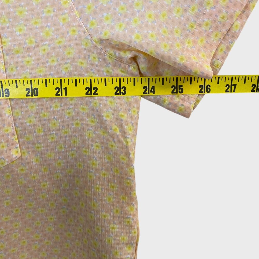 Levis Floral Resort Shirt Yellow Women's Size Large Short-Sleeve Button-Up New - Picture 14 of 15